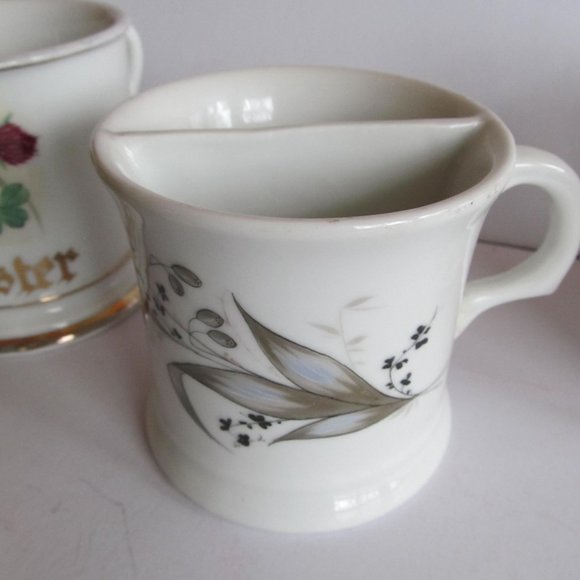 Dated 1857 Antique White Ironstone Shaving Mug barber Shop Decor Mug Shaving Mug - Picture 2 of 8